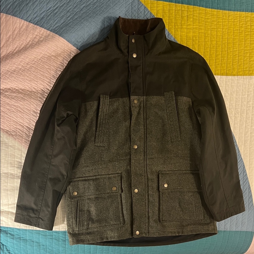 LL Bean VTG Men’s British Millerain Military Field Jacket - Plaid-Lined - Medium
